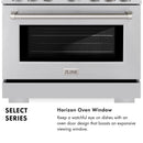 ZLINE 36-Inch Select Series Dual Fuel Range with 6 Gas Burner Cooktop and 5.2 Cu. Ft. Electric Convection  in Stainless Steel (HDR36)