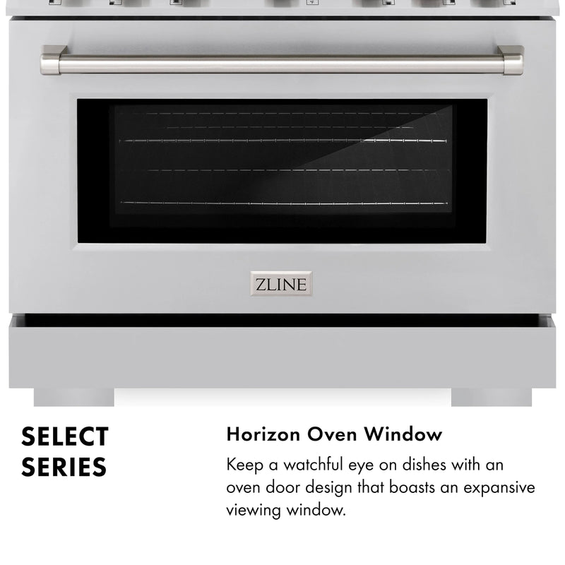 ZLINE 30-Inch Select Series Dual Fuel Range with 4 Gas Burner Cooktop and 4.2 Cu. Ft. Electric Convection Oven in Stainless Steel (HDR30)