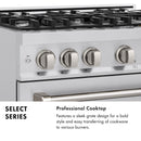 ZLINE 36-Inch Select Series Dual Fuel Range with 6 Gas Burner Cooktop and 5.2 Cu. Ft. Electric Convection  in Stainless Steel (HDR36)