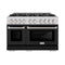 ZLINE 48-Inch Select Series Gas Range with 8 Gas Burner Cooktop and 6.7 Cu. Ft. Gas Convection Oven in Stainless Steel with Black Matte Doors (HGR-BLM-48)