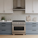 ZLINE 36-Inch Select Series Dual Fuel Range with 6 Gas Burner Cooktop and 5.2 Cu. Ft. Electric Convection  in Stainless Steel (HDR36)