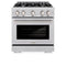 ZLINE 30-Inch Select Series Gas Range with 4 Burner Cooktop and 4.2 Cu. Ft. Gas Convection Gas Oven in DuraSnow Stainless Steel (HGRS-30)