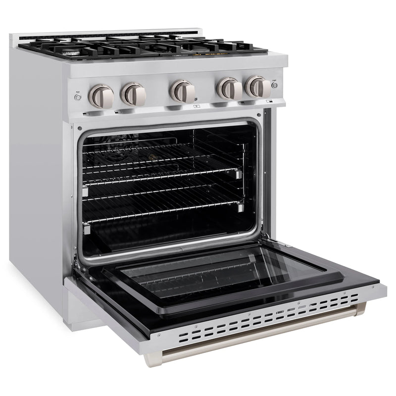 ZLINE 30-Inch Select Series Gas Range with 4 Burner Cooktop and 4.2 Cu. Ft. Gas Convection Gas Oven in DuraSnow Stainless Steel (HGRS-30)