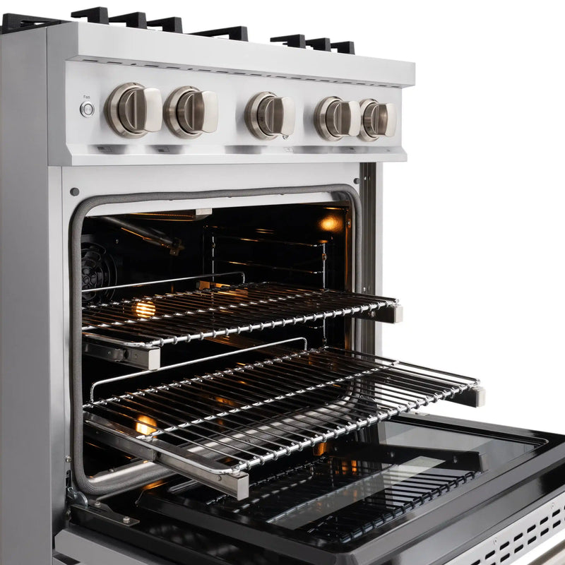 ZLINE 30-Inch Select Series Gas Range with 4 Burner Cooktop and 4.2 Cu. Ft. Gas Convection Gas Oven in DuraSnow Stainless Steel (HGRS-30)