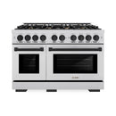 ZLINE Autograph Edition 48-Inch Select Series Gas Range with 8 Gas Burner Cooktop and 6.7 Cu. Ft. Gas Convection Oven in Stainless Steel and Matte Black Accents (HGRZ-48-MB)