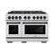 ZLINE Autograph Edition 48-Inch Select Series Gas Range with 8 Gas Burner Cooktop and 6.7 Cu. Ft. Gas Convection Oven in Stainless Steel and Matte Black Accents (HGRZ-48-MB)