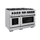 ZLINE Autograph Edition 48-Inch Select Series Gas Range with 8 Gas Burner Cooktop and 6.7 Cu. Ft. Gas Convection Oven in Stainless Steel and Matte Black Accents (HGRZ-48-MB)
