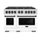 ZLINE Autograph Edition 48-Inch Select Series Gas Range with 8 Gas Burner Cooktop and 6.7 Cu. Ft. Gas Convection Oven in Stainless Steel with White Matte Doors and Matte Black Accents (HGRZ-WM-48-MB)
