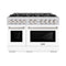 ZLINE 48-Inch Select Series Gas Range with 8 Gas Burner Cooktop and 6.7 Cu. Ft. Gas Convection Oven in Stainless Steel with White Matte Doors (HGR-WM-48)