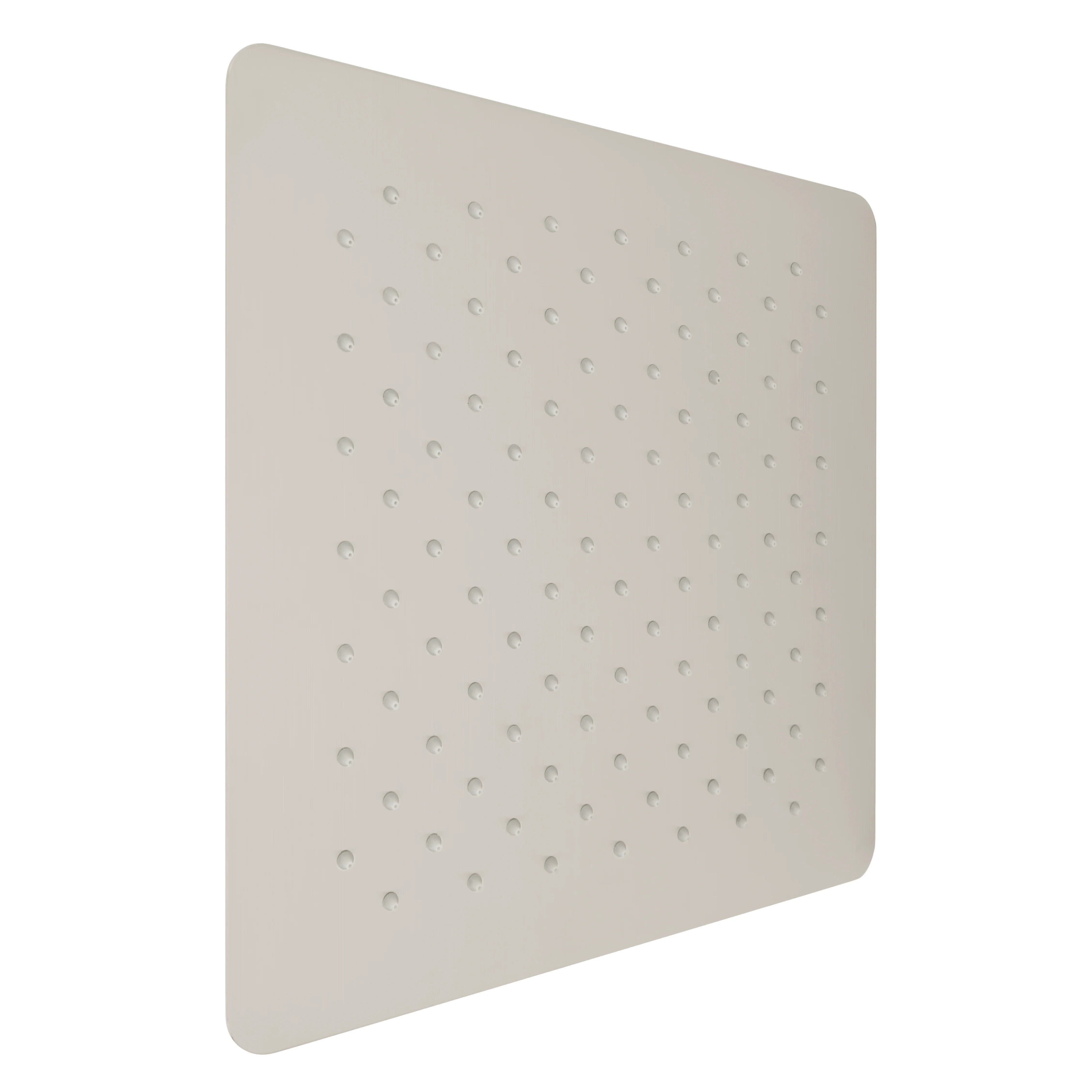 8-inch square shower head with spray nozzles, brushed nickel finish