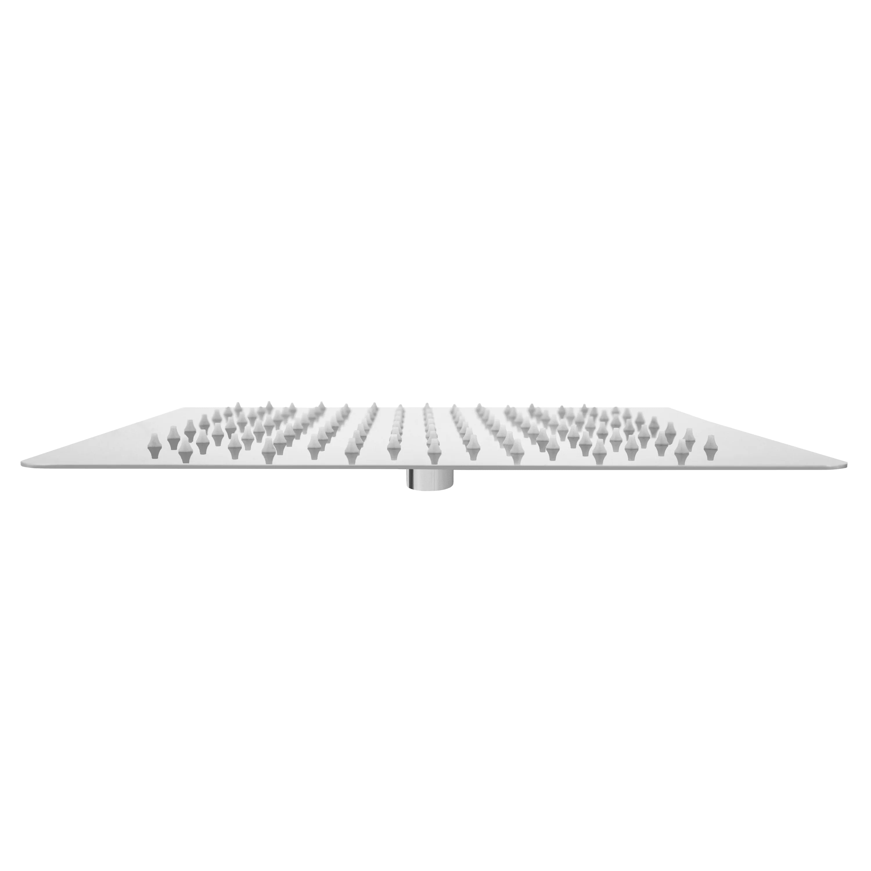 Oversized shower head underside showing rows of water nozzles across the face