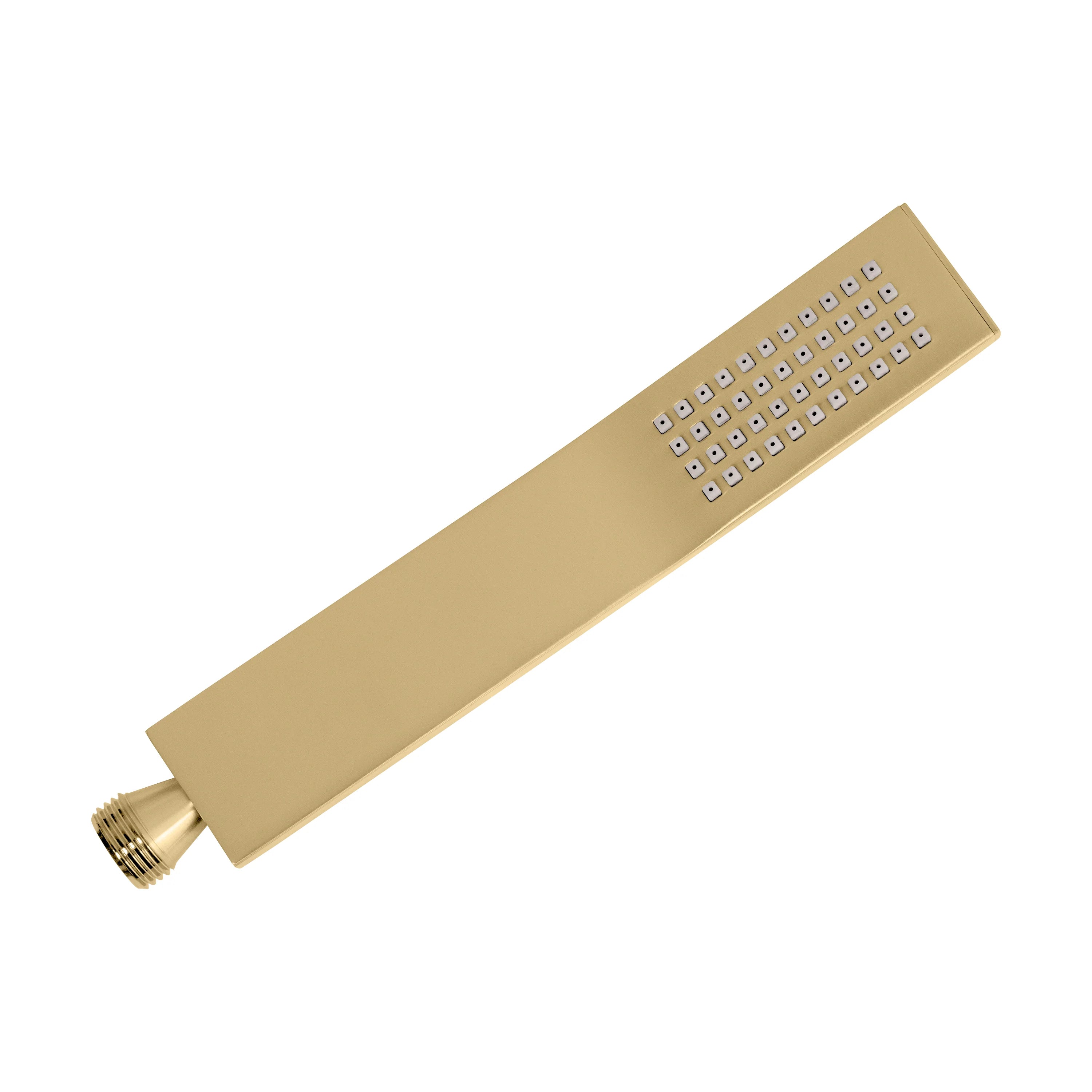 Champagne bronze rain showerhead with multi-spray face and threaded connection