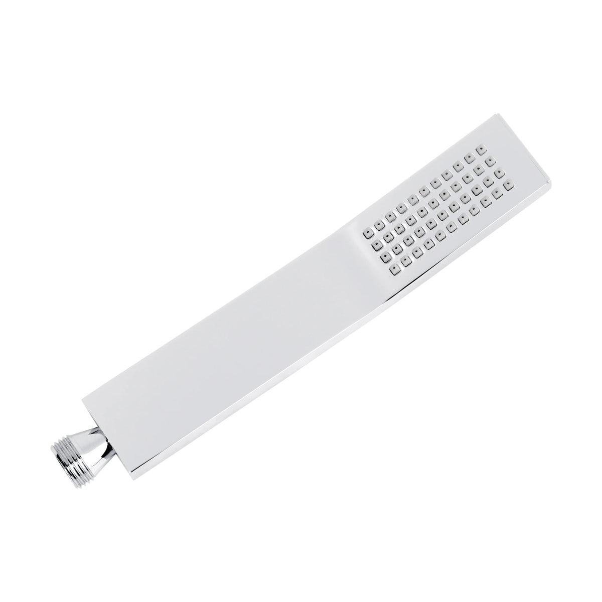 Chrome rectangular rainfall shower head with spray nozzles