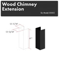 ZLINE 61-Inch Rustic Black Wooden Chimney Extension for 12 Ft. Ceiling (355CC-E)