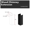 ZLINE 61-Inch Rustic Black Wooden Chimney Extension for 12 Ft. Ceiling (355CC-E)