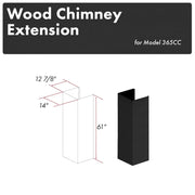 ZLINE 61-Inch Rustic Shiplap Black Wooden Chimney Extension for 12 Ft. Ceiling (365CC-E)