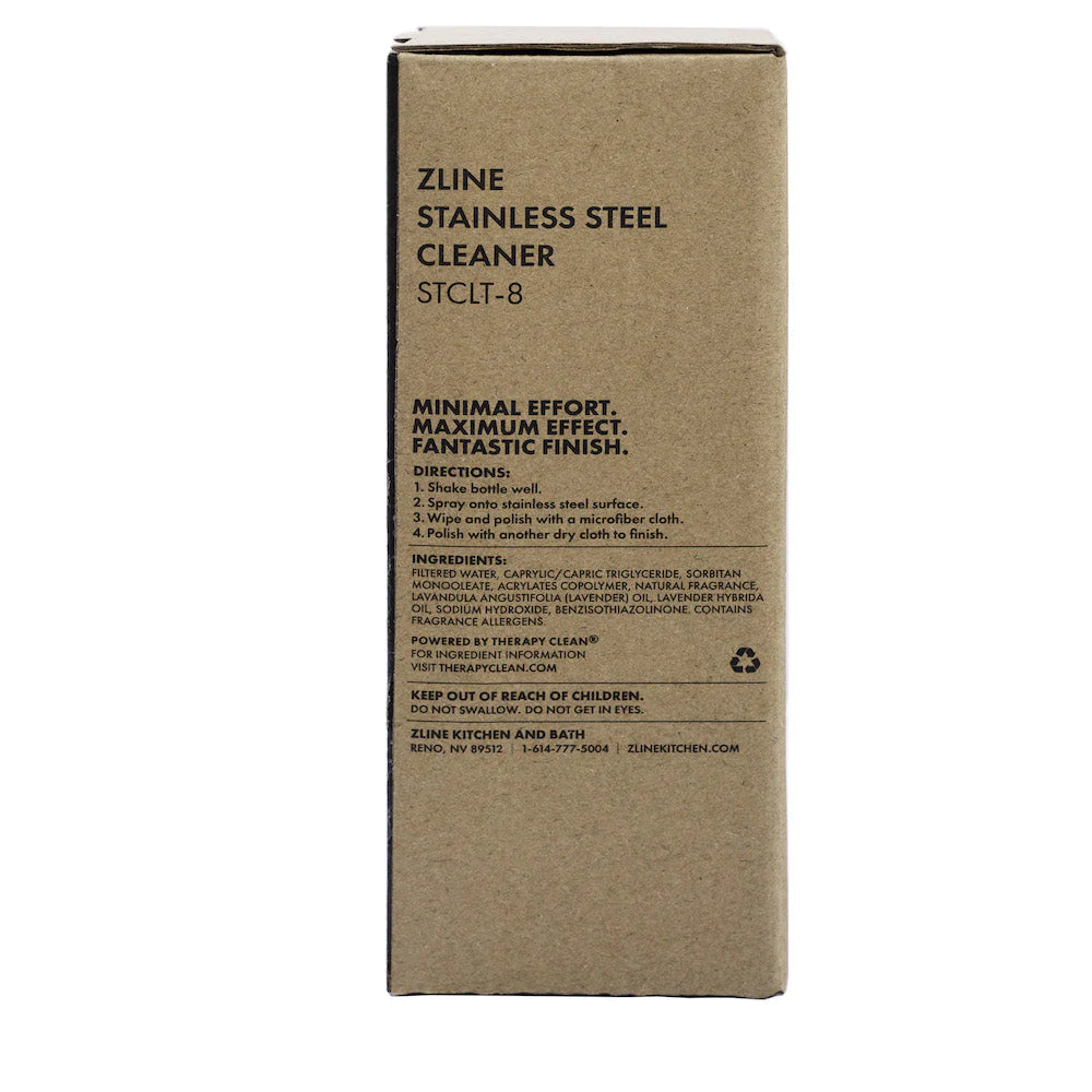 ZLINE stainless steel cleaner box, kraft cardboard, STLCT-8 label