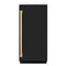 ZLINE Autograph Edition 15-Inch Touchstone Clear Cube Ice Maker with Drain Pump in Black Matte and Gold Handle (ICCDZ-BLM-15-G)