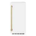 ZLINE Autograph Edition 15-Inch Touchstone Clear Cube Ice Maker with Drain Pump in White Matte and Champagne Bronze Handle (ICCDZ-WM-15-CB)