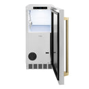 ZLINE Autograph 15-Inch Touchstone Clear Cube Ice Maker with Solid Steel Door & Bronze Helix Handle (ICCDZ-ST-15-KCB)