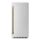 ZLINE Autograph 15-Inch Touchstone Clear Cube Ice Maker with Solid Steel Door & Bronze Helix Handle (ICCDZ-ST-15-KCB)