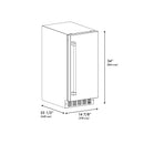 ZLINE Autograph 15-Inch Touchstone Clear Cube Ice Maker with Solid Steel Door & Gold Helix Handle (ICCDZ-ST-15-KG)