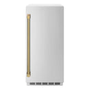 ZLINE Autograph 15-Inch Touchstone Clear Cube Ice Maker with Solid Steel Door & Gold Helix Handle (ICCDZ-ST-15-KG)