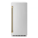 ZLINE Autograph 15-Inch Touchstone Gourmet Ice Maker with Solid Stainless Steel Door & Bronze Helix Handle (IGMDZ-ST-15-KCB)