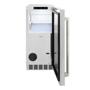 ZLINE Autograph 15-Inch Touchstone Gourmet Ice Maker with Solid Stainless Steel Door & Nickel Helix Handle (IGMDZ-ST-15-KPN)