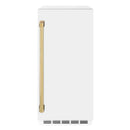 ZLINE Autograph Edition 15-Inch Touchstone Gourmet Ice Maker with Drain Pump in White Matte and Gold Handle (IGMDZ-WM-15-G)