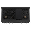 ZLINE 3-Piece Appliance Package - 48-Inch Rangetop, Double Wall Oven, and Convertible Wall Mount Range Hood in Black Stainless Steel (3KP-RTBRH48-AWD)