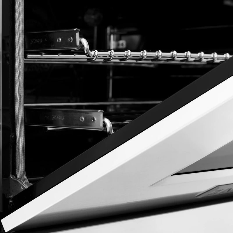 ZLINE 36-Inch Professional Dual Fuel Range in DuraSnow Stainless with White Matte Door (RAS-WM-36)