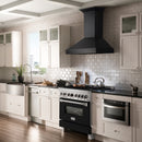 ZLINE 36-inch Legacy Series Dual Fuel Range in Fingerprint Resistant DuraSnow® Stainless with Black Matte Door (RAS-BLM-36)