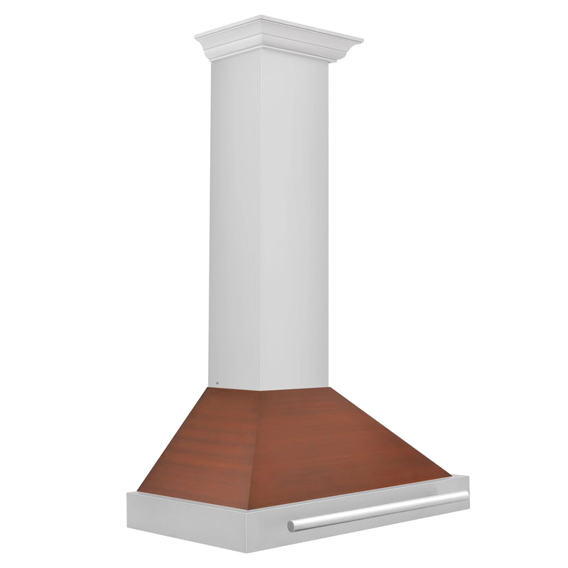 ZLINE 30-Inch Convertible Stainless Steel Range Hood with Copper Shell and Stainless Steel Handle (KB4STX-C-30)