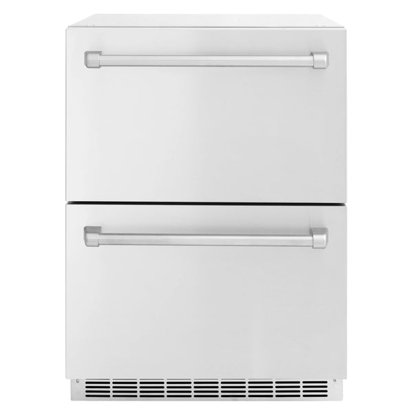 ZLINE 24-Inch Touchstone 168 Can Outdoor Rated Dual Refrigerator Drawer with Stainless Steel Doors (RDSO-ST-24)