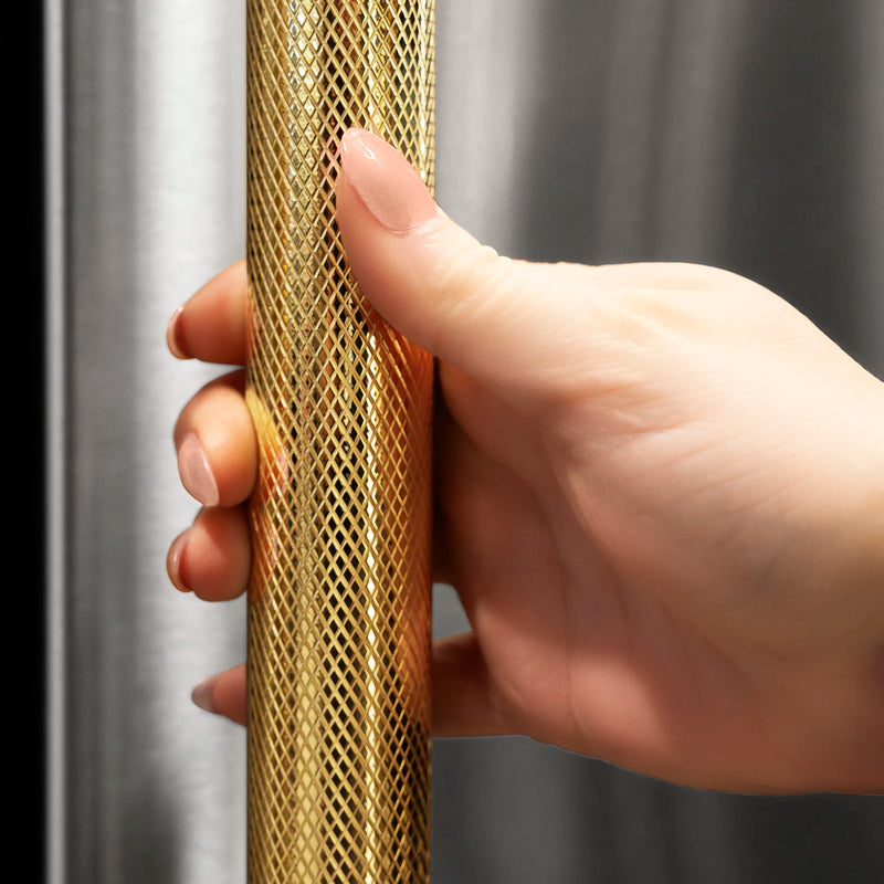 ZLINE Autograph 24-Inch Touchstone Beverage Fridge with Stainless Steel Door and Gold Helix Handle (RBSOZ-ST-24-KG)