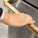 ZLINE Autograph 36-Inch French Door Refrigerator with Stainless Interior and Gold Helix Handles (SRBIVZ-30436KG)