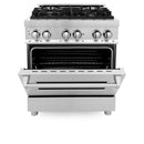 ZLINE 5-Piece Appliance Package - 30-Inch Legacy Dual Fuel Range, Wall Mount Range Hood, 36-Inch French Door Refrigerator, Dishwasher, and 30-Inch Microwave Drawer in Stainless Steel
