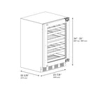 ZLINE 24-Inch Touchstone Dual Zone 44 Bottle Indoor/Outdoor Wine Cooler with Panel Ready Glass Door (RWDPO-24)