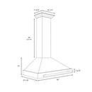 ZLINE 36-Inch Convertible Wall Mount Range Hood in Black Stainless Steel (BSKB4X-36)
