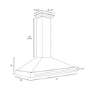 ZLINE 48-Inch Convertible Wall Mount Range Hood in Black Stainless Steel (BSKB4X-48)