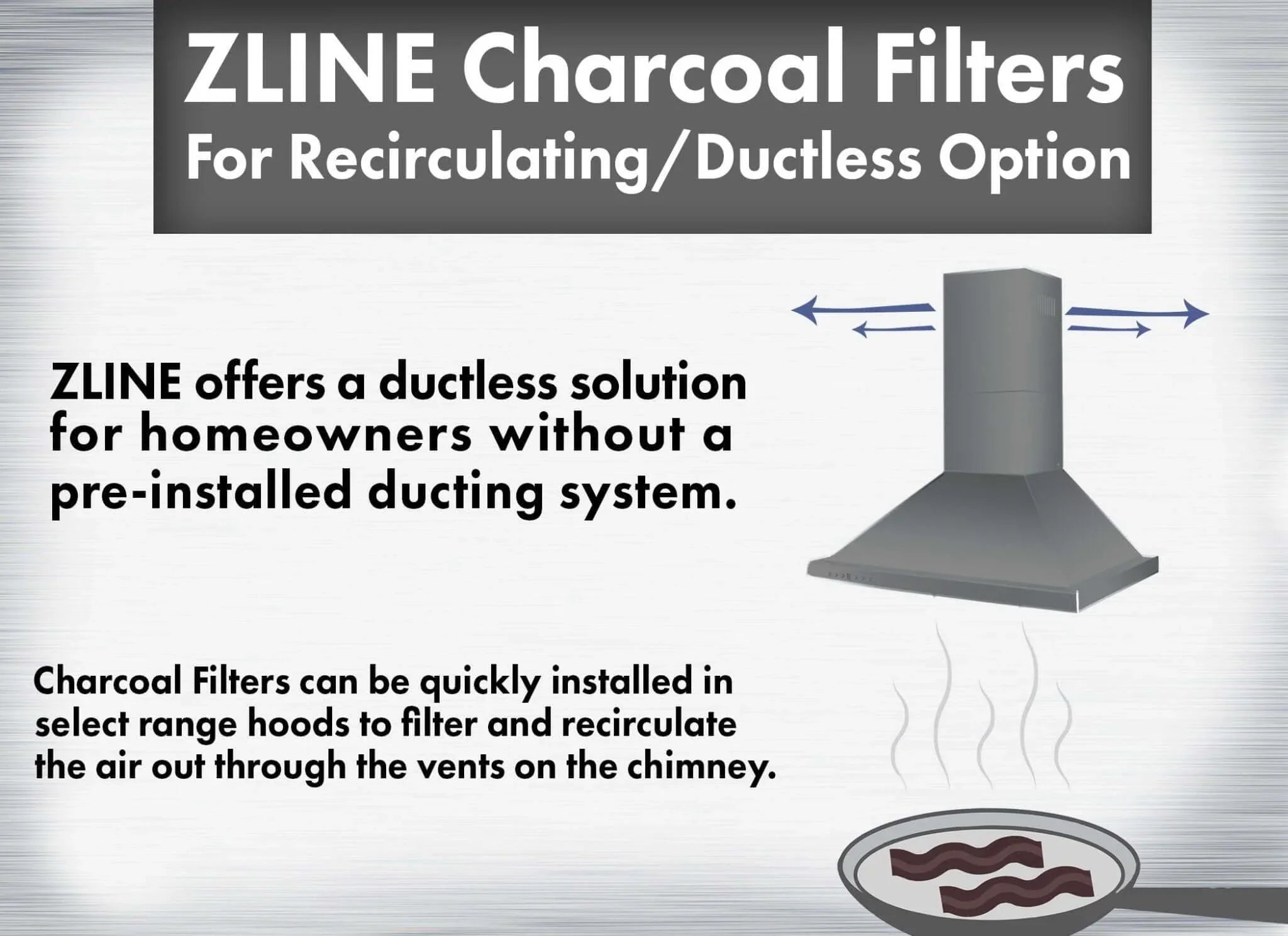 Charcoal filter system for ductless range hood, shown as two mesh circular filters