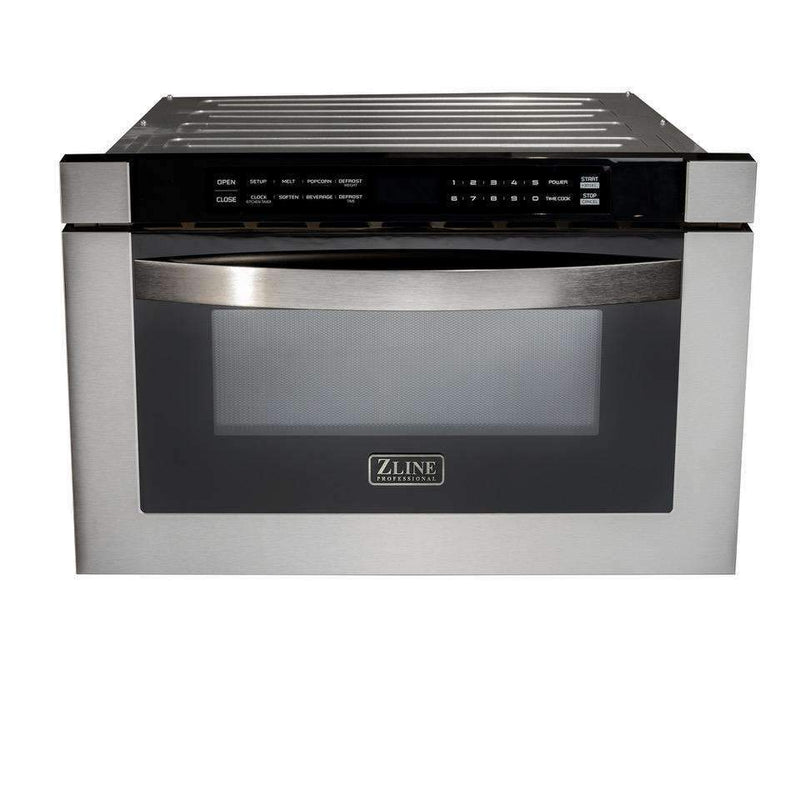 ZLINE Appliance Package - 48-Inch Dual Fuel Range, Range Hood, Microwave Drawer, Tall Tub Dishwasher and Beverage Fridge in Stainless Steel (5KP-RARH48-MWDWV-RBV)