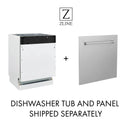 ZLINE Autograph Edition 24-Inch 3rd Rack Top Control Tall Tub Dishwasher in White Matte with Matte Black Handle, 51dBa (DWVZ-WM-24-MB)
