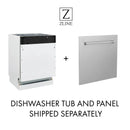 ZLINE 5-Piece Appliance Package - 48-Inch Legacy Autograph Dual Fuel Range, Wall Mount Range Hood, 36-Inch French Door Refrigerator, Dishwasher, and 30-Inch Microwave Drawer in Stainless Steel with Gold Accents