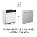 ZLINE 4-Piece Appliance Package - 48-Inch Paramount Gas Range, Wall Mount Range Hood, 36-Inch French Door Refrigerator, Dishwasher, in Black Stainless Steel with Gold Accents