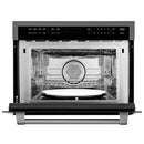 ZLINE 5-Piece Appliance Package - 30-Inch Dual Fuel Range, Refrigerator, Convertible Wall Mount Hood, Microwave Oven, and 3-Rack Dishwasher in Black Stainless Steel