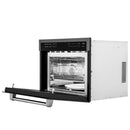 ZLINE 5-Piece Appliance Package - 30-Inch Dual Fuel Range, Refrigerator with Water Dispenser, Convertible Wall Mount Hood, Microwave Oven, and 3-Rack Dishwasher in Black Stainless Steel