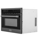 ZLINE 5-Piece Appliance Package - 30-Inch Dual Fuel Range, Refrigerator, Convertible Wall Mount Hood, Microwave Oven, and 3-Rack Dishwasher in Black Stainless Steel