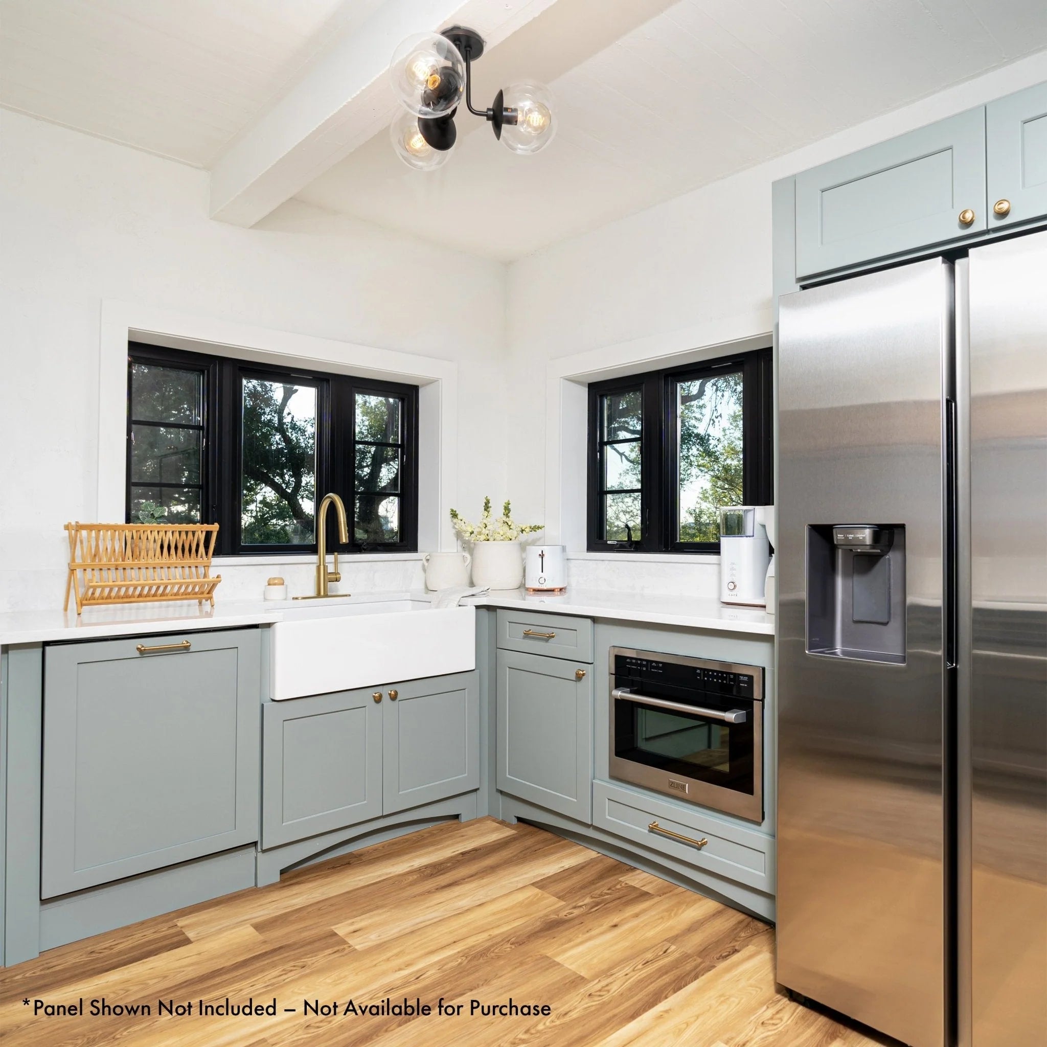 Built-in dishwasher installed in cabinetry, stainless door handle and control area